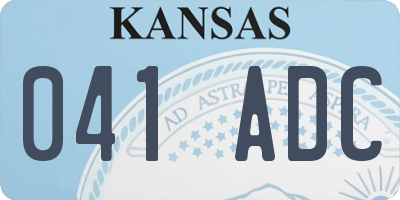 KS license plate 041ADC