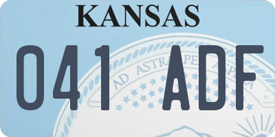 KS license plate 041ADF