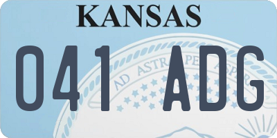 KS license plate 041ADG