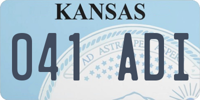 KS license plate 041ADI
