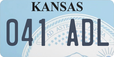 KS license plate 041ADL