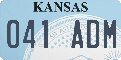 KS license plate 041ADM