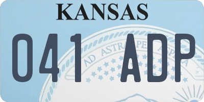 KS license plate 041ADP