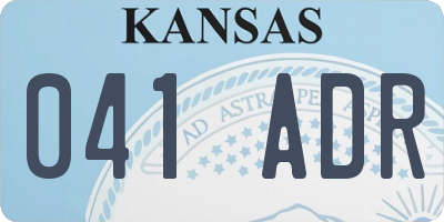 KS license plate 041ADR