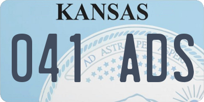 KS license plate 041ADS