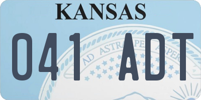 KS license plate 041ADT
