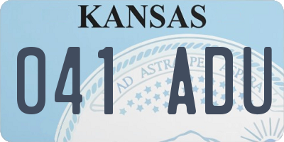 KS license plate 041ADU