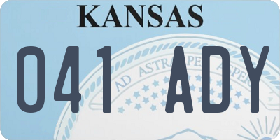 KS license plate 041ADY