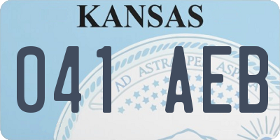 KS license plate 041AEB