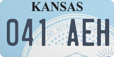 KS license plate 041AEH