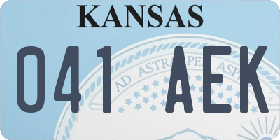 KS license plate 041AEK