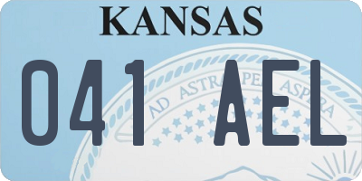 KS license plate 041AEL