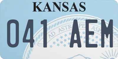 KS license plate 041AEM