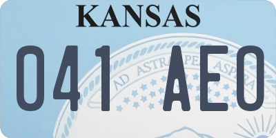 KS license plate 041AEO