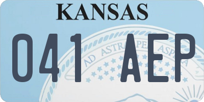 KS license plate 041AEP