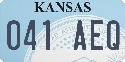 KS license plate 041AEQ