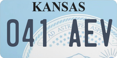 KS license plate 041AEV
