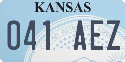 KS license plate 041AEZ
