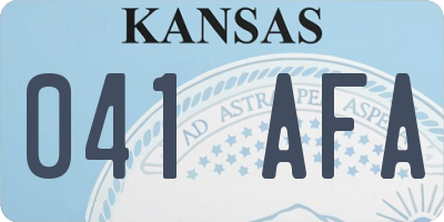 KS license plate 041AFA