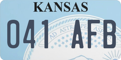 KS license plate 041AFB