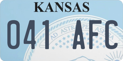 KS license plate 041AFC