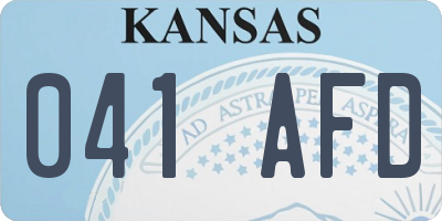 KS license plate 041AFD
