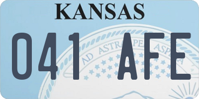 KS license plate 041AFE