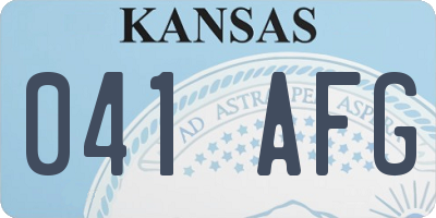 KS license plate 041AFG