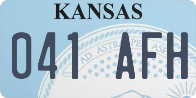 KS license plate 041AFH
