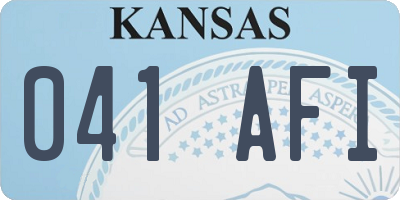 KS license plate 041AFI