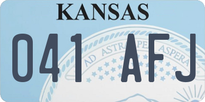 KS license plate 041AFJ