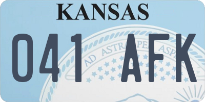KS license plate 041AFK