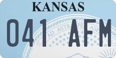 KS license plate 041AFM