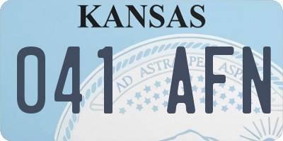 KS license plate 041AFN