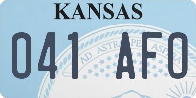 KS license plate 041AFO