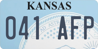 KS license plate 041AFP