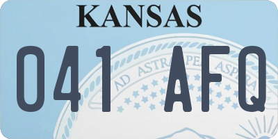 KS license plate 041AFQ