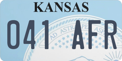 KS license plate 041AFR