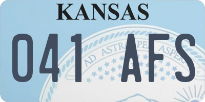 KS license plate 041AFS