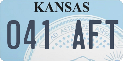 KS license plate 041AFT