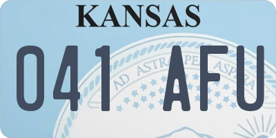 KS license plate 041AFU