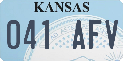 KS license plate 041AFV