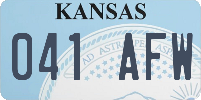 KS license plate 041AFW