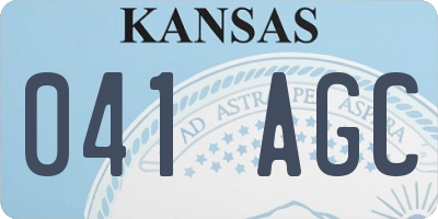 KS license plate 041AGC