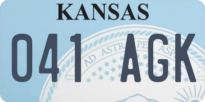 KS license plate 041AGK