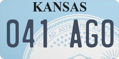 KS license plate 041AGO