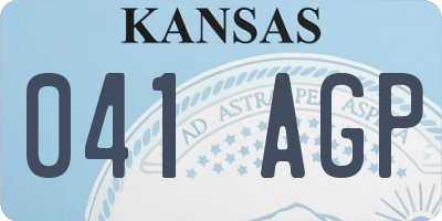 KS license plate 041AGP