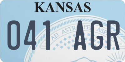 KS license plate 041AGR