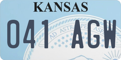 KS license plate 041AGW