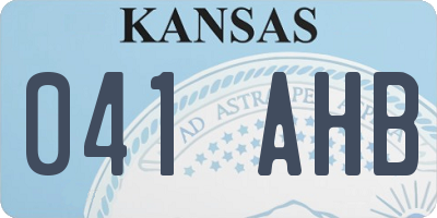 KS license plate 041AHB